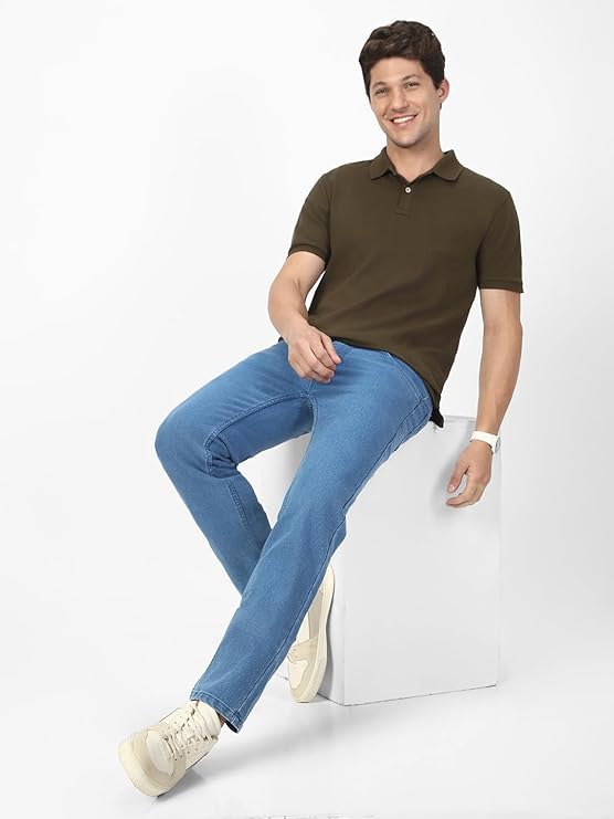 Urbano Fashion Men's Regular Fit Mid Rise Washed Jeans Stretchable - Image 6