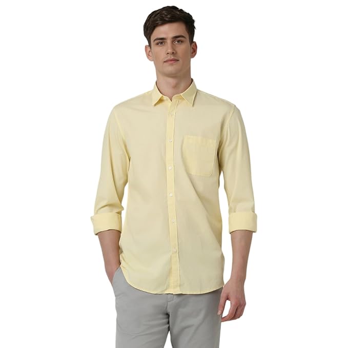 Peter England Men's Classic Slim Fit Full Sleeve Oxford Shirt | 100% Cotton - Image 3