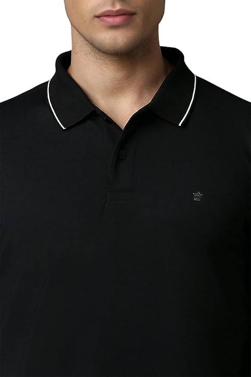 Louis Philippe Men's Cotton Regular Fit Solid Added Stretch for Comfort T-Shirt - Image 3