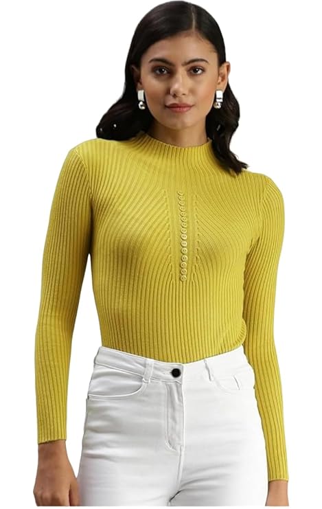CRAMPLE®Women Knit-Rib Stretchable Winter High Neck Full Sleeves Pull Over Top (One Size Bust 28-34 Inch) - Image 5