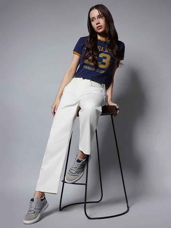 HIGH STAR Women's Regular Fit Mid Rise Jeans