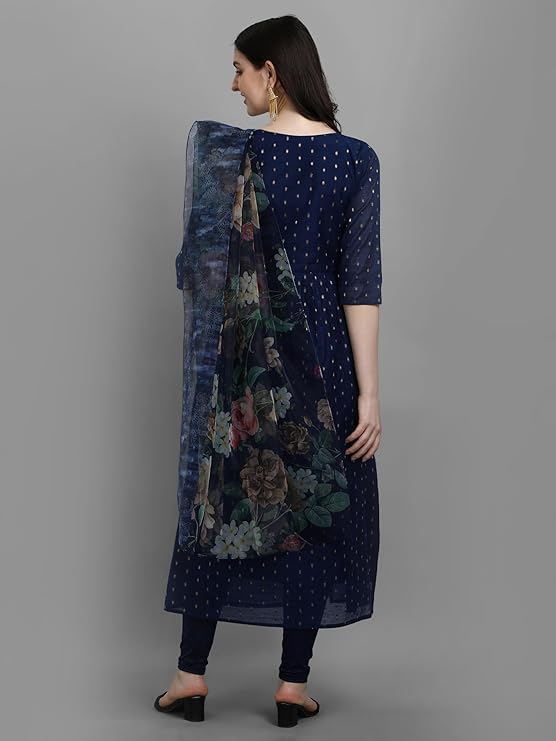 Vrede Vogel Women's Chanderi Kurta with Legging and Dupatta - Image 4