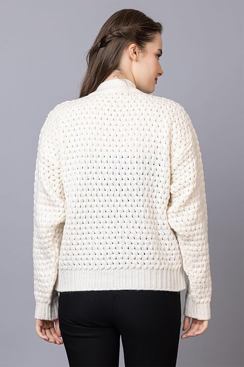 Style Dusk Women's High Neck Pullover Relaxed Fit Sweater for Winter Wear | Full Sleeve 100% Wool Stylish Sweater with Comfort Fit - Image 2