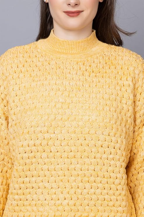 Style Dusk Women's High Neck Pullover Relaxed Fit Sweater for Winter Wear | Full Sleeve 100% Wool Stylish Sweater with Comfort Fit - Image 6